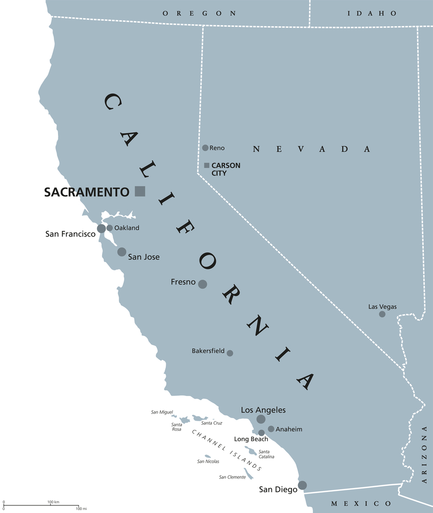 map of California showing San Jose